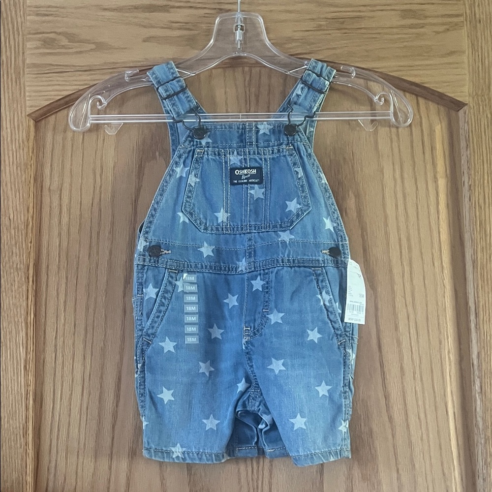 OshKosh B'gosh Denim Star Kids Overall Shorts
